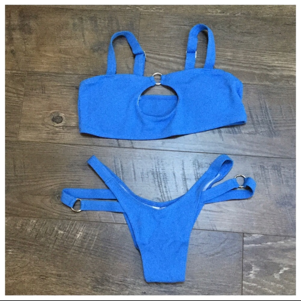Peri-Double Strap Ribbed Bikini Set - Picture 2 of 4